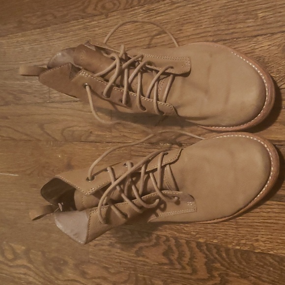 SAM EDELMAN tan lace up leather booties Size 8. - Picture 2 of 5